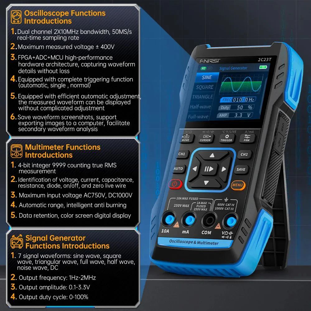 ScopeMatic™ | Håndholdt Oscilloskop Multimeter + Signalgenerator