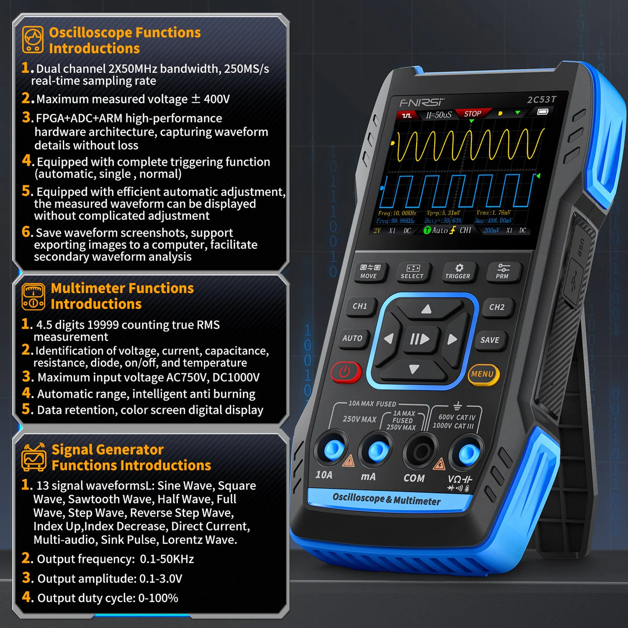 ScopeMatic™ | Håndholdt Oscilloskop Multimeter + Signalgenerator
