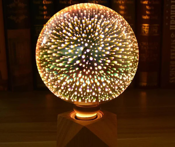 3D LED Dekorativ Pære – Sølvbelagt Glas, E27, 6.3 Tommer