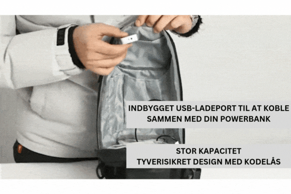 Tyverisikret Crossbody Taske med USB-Opladning | Ergonomisk & Praktisk