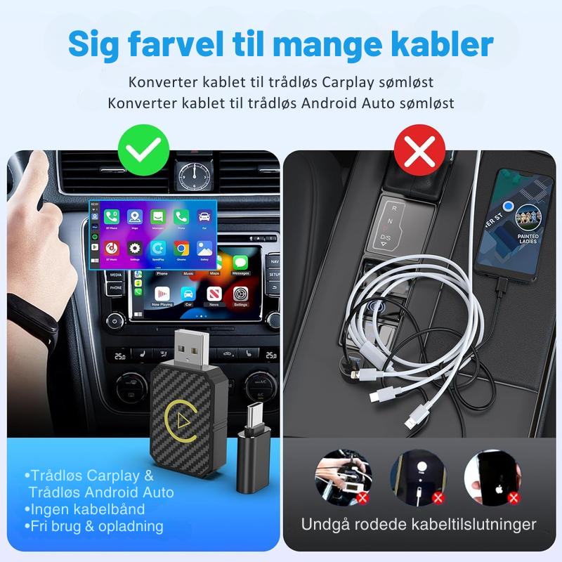 AutoPlugGo™ | Mini Trådløs CarPlay-adapter
