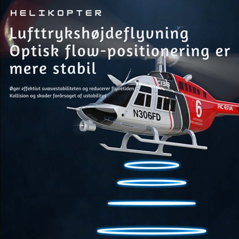 AeroHawk™ C138 6CH fjernstyret helikopter med gyro og optisk flowpositionering
