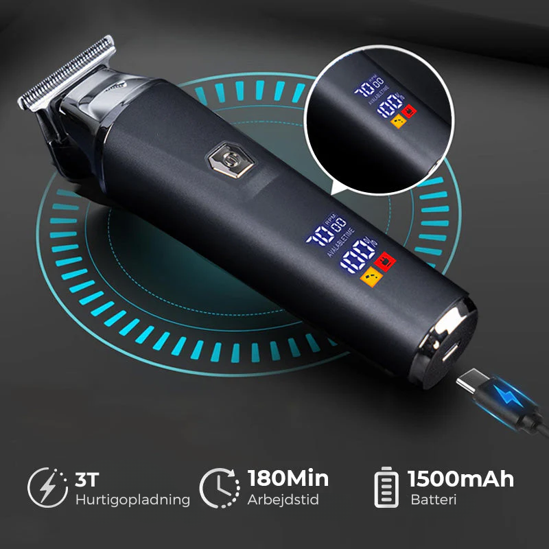 ClipPro™ | LCD-skærm Professionel Elektrisk Hårklipper