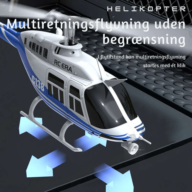 AeroHawk™ C138 6CH fjernstyret helikopter med gyro og optisk flowpositionering