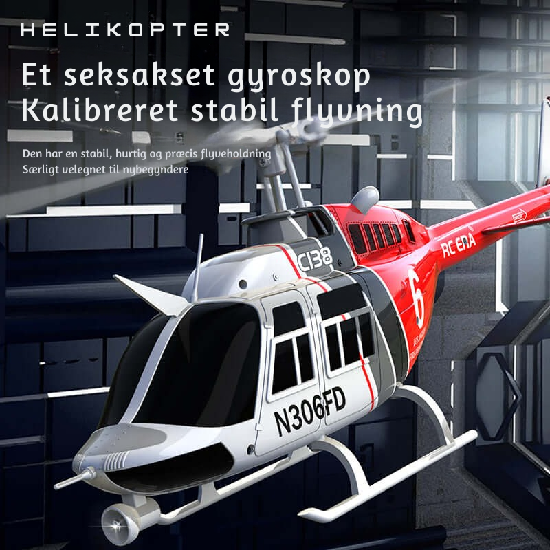 AeroHawk™ C138 6CH fjernstyret helikopter med gyro og optisk flowpositionering