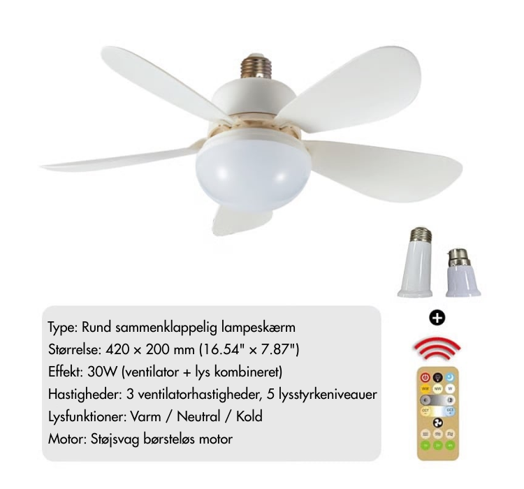 SpinGlow™ | Loftventilator med LED-lys