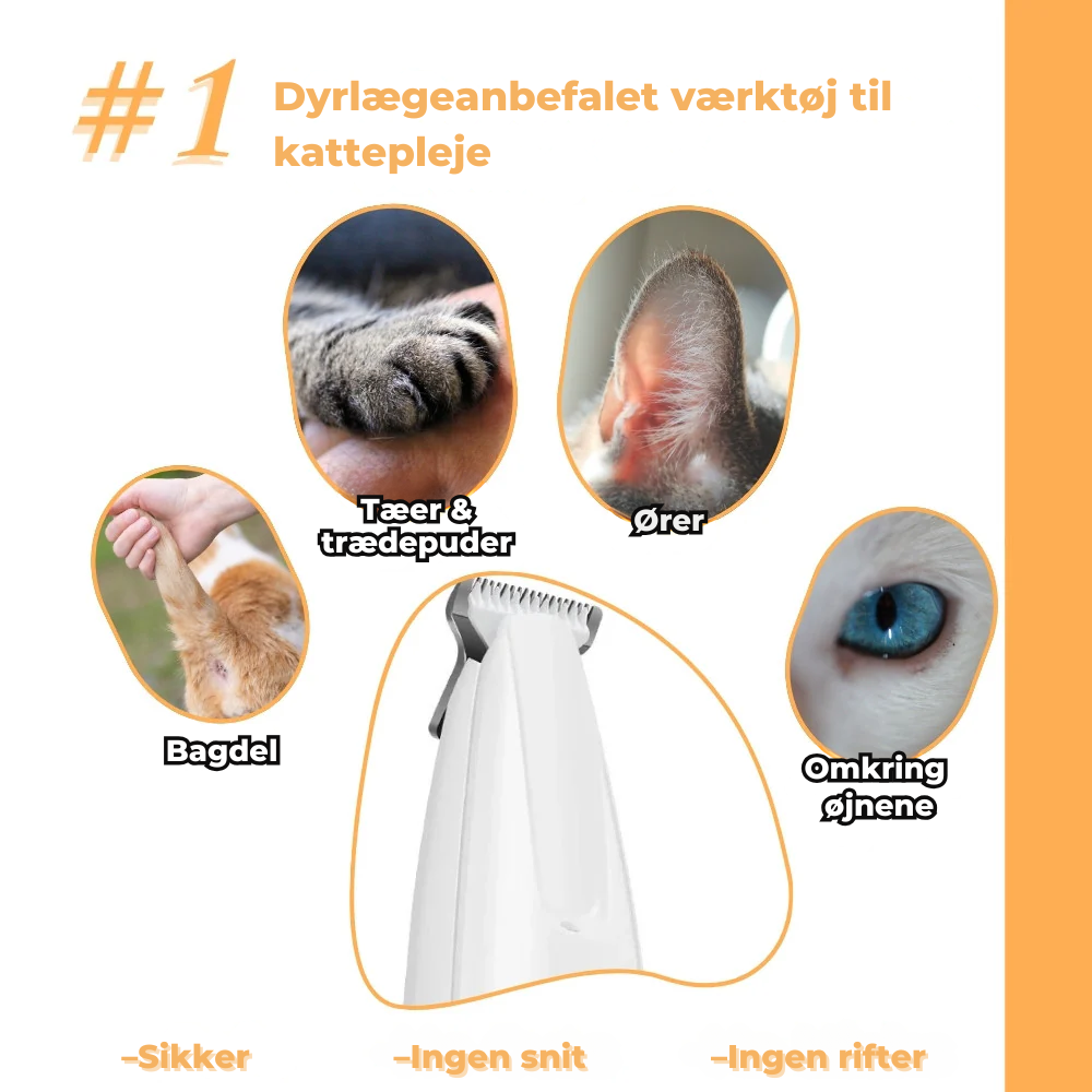 FurWhisper™ | Støjsvag Trimmer til Kattepleje