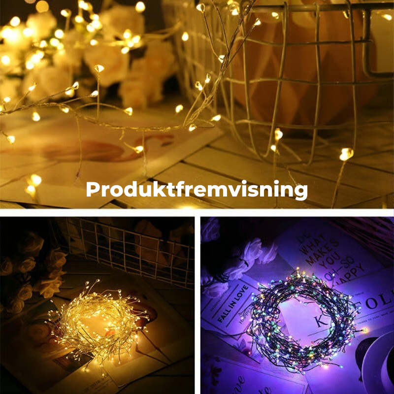 ✨ TwinkleGlow Julelys – Varme LED-lyskæder til træ, vinduer, soveværelse og julepynt 🎄
