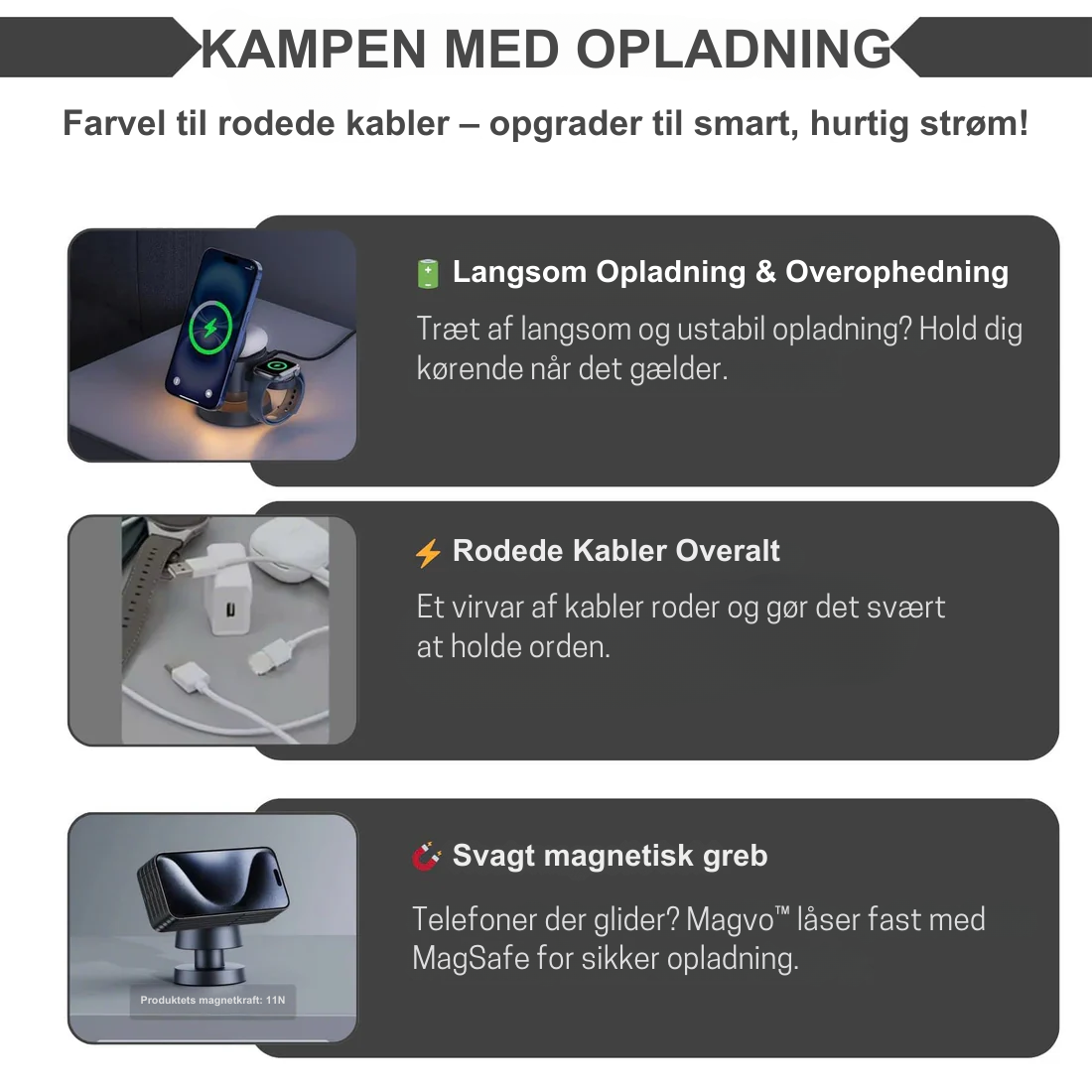 Magvo™ | 4-i-1 MagSafe Trådløs Ladestation