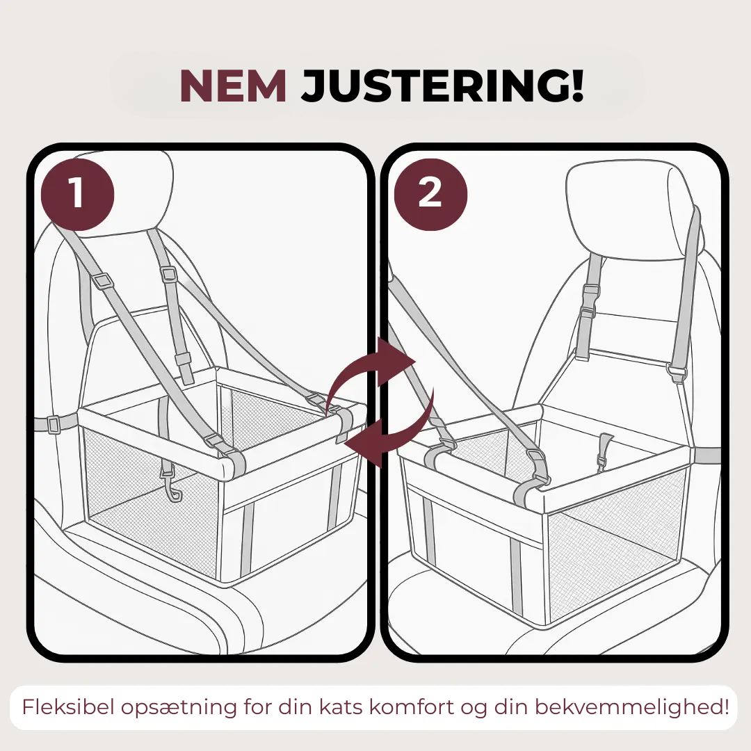 Rummeligt, ventileret bilsæde til kæledyr