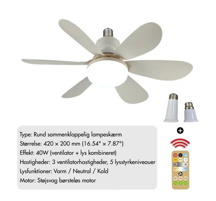 SpinGlow™ | Loftventilator med LED-lys