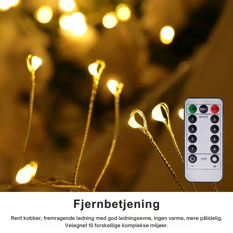 ✨ TwinkleGlow Julelys – Varme LED-lyskæder til træ, vinduer, soveværelse og julepynt 🎄