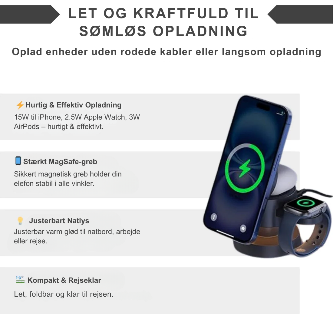 Magvo™ | 4-i-1 MagSafe Trådløs Ladestation