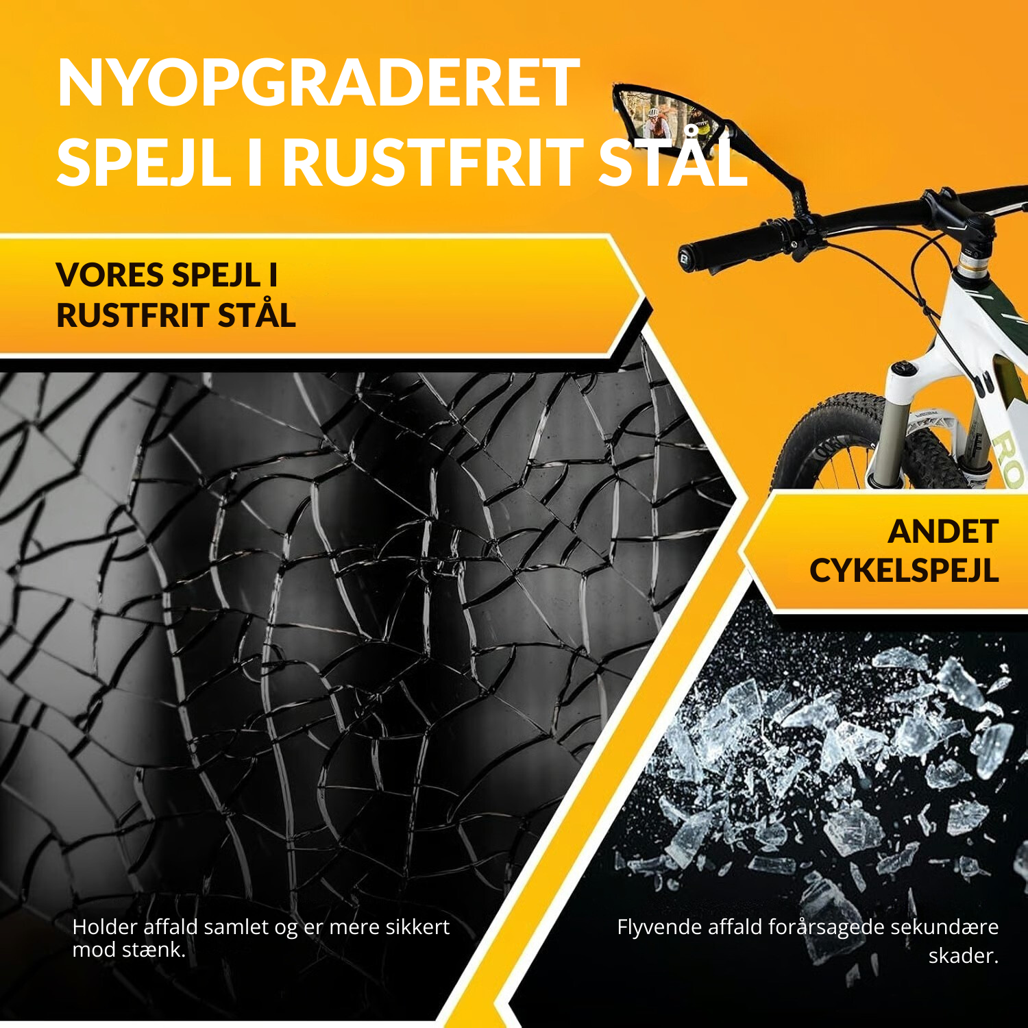 RideGuard™ Cykelspejl – 360° Bakspejlsklarhed og urokkelig stabilitet