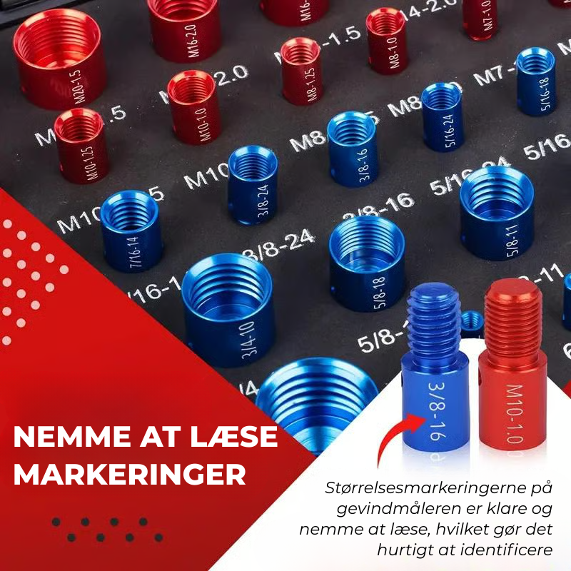 BoltGauge X44 – 44-delt universelt gevindkontrolsæt (Metrisk & SAE)