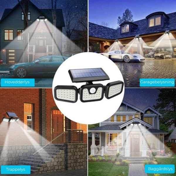 BrightGuard™ Solcelledrevet Bevægelseslys – Oplys og beskyt dit hjem med selvsikkerhed!