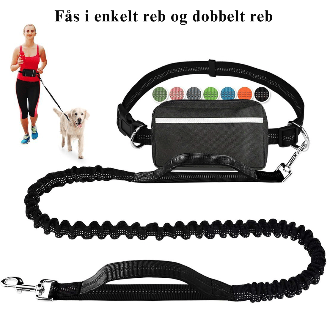 DoggoBelt™ | Hands-free hundesnor med lynlåslomme
