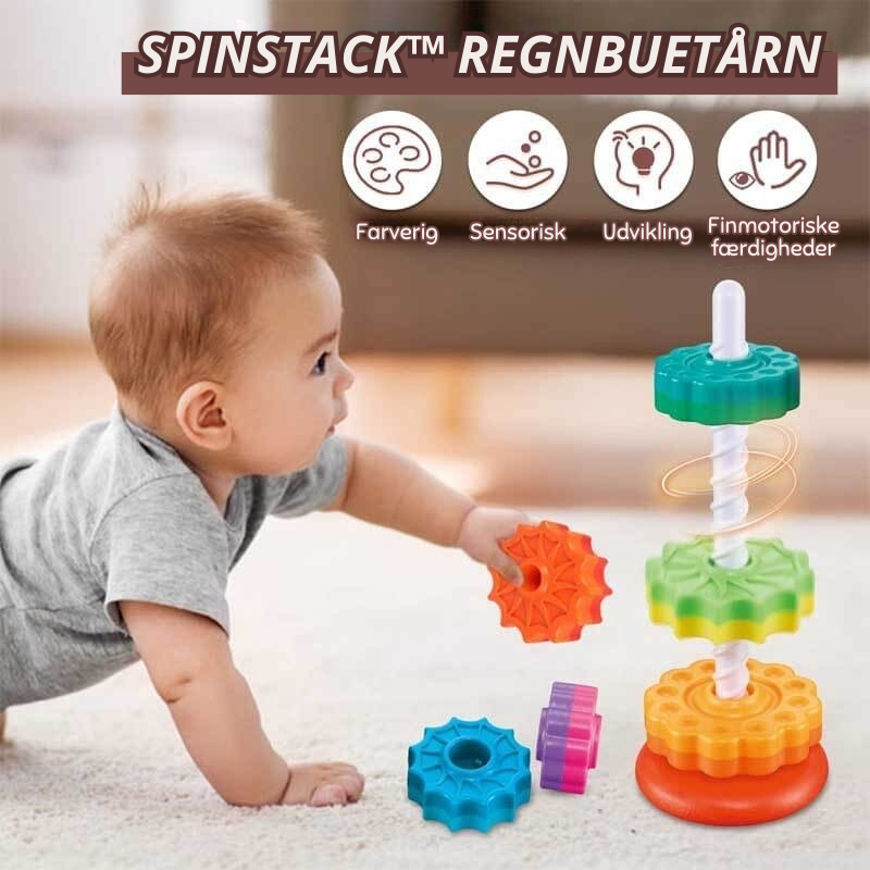 SpinStack™ Regnbuetårn – Sjov, Læring og Uendelig Opdagelse i Ét Legetøj