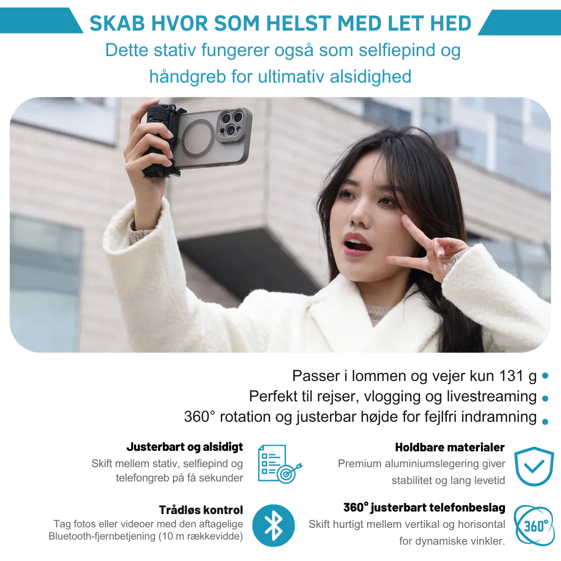 PivotSnap 360 Lommestativ