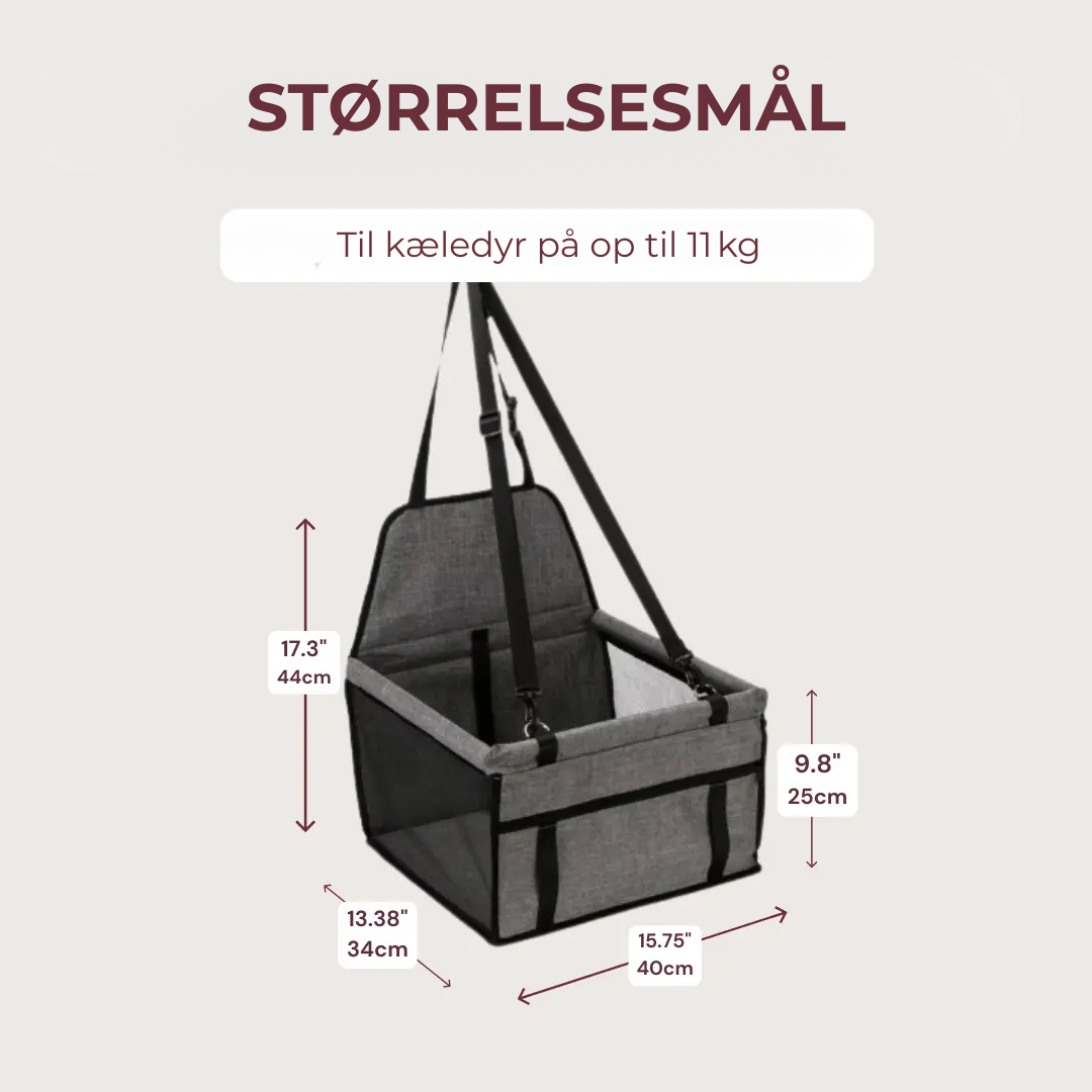 PurrfectRide™ Car Seat – Luftig Komfort til Små & Mellemstore Kæledyr