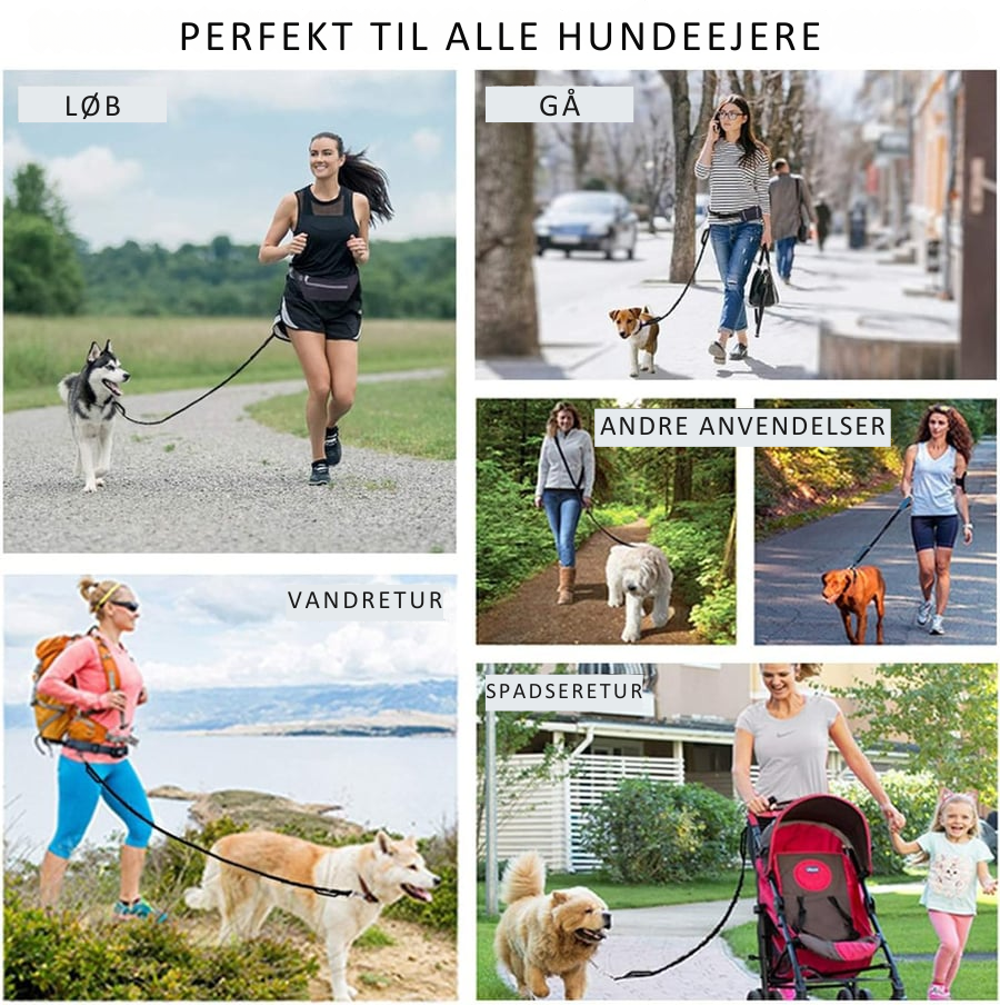 DoggoBelt™ | Hands-free hundesnor med lynlåslomme