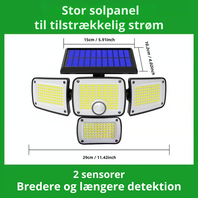 BrightGuard™ Solcelledrevet Bevægelseslys – Oplys og beskyt dit hjem med selvsikkerhed!