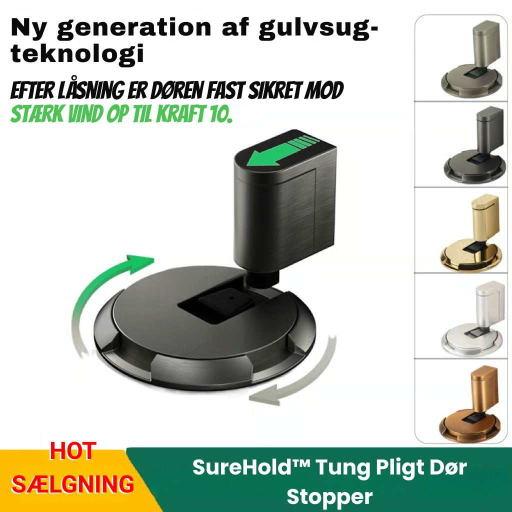 SureHold™ Tunge Dørstopper – Slagfri, Usynlig og Bygget til at Holde