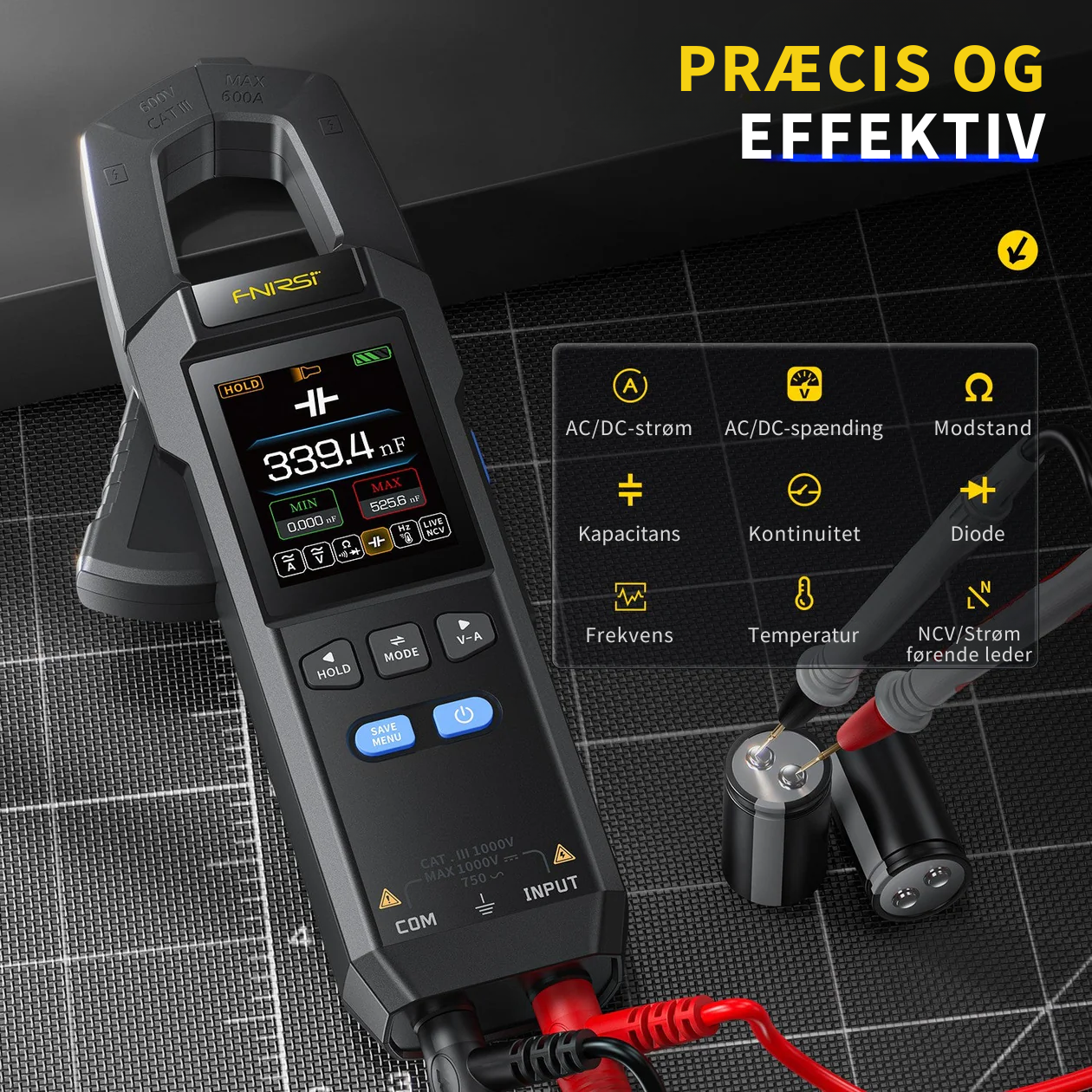 DMC-100 SmartMeter™ | Præcisions Tangmultimeter med Farveskærm