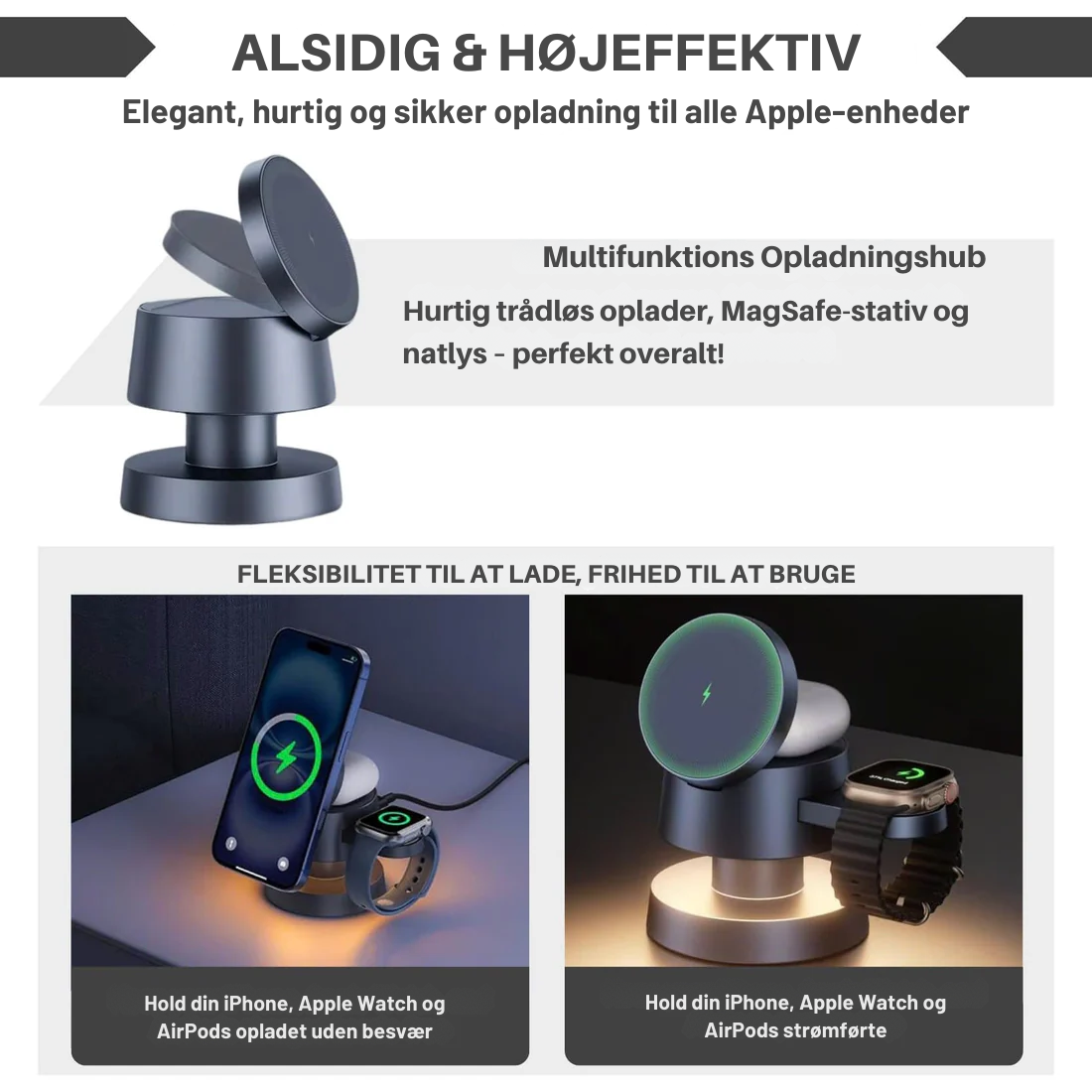 Magvo™ | 4-i-1 MagSafe Trådløs Ladestation