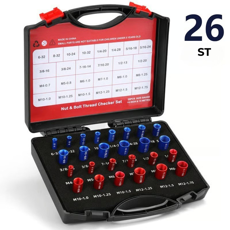 BoltGauge X44 – 44-delt universelt gevindkontrolsæt (Metrisk & SAE)