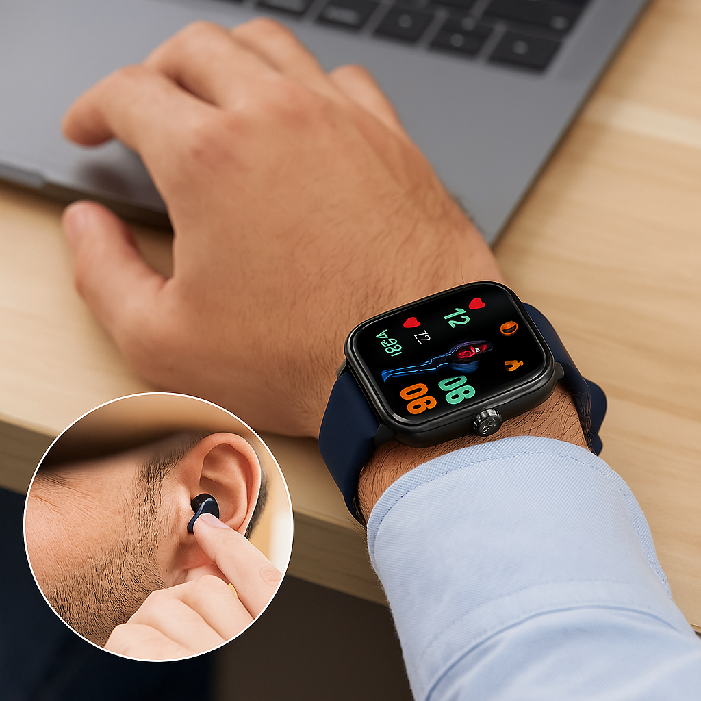 Smartwatch med EKG Pulsmåler og Blodtryksmåling
