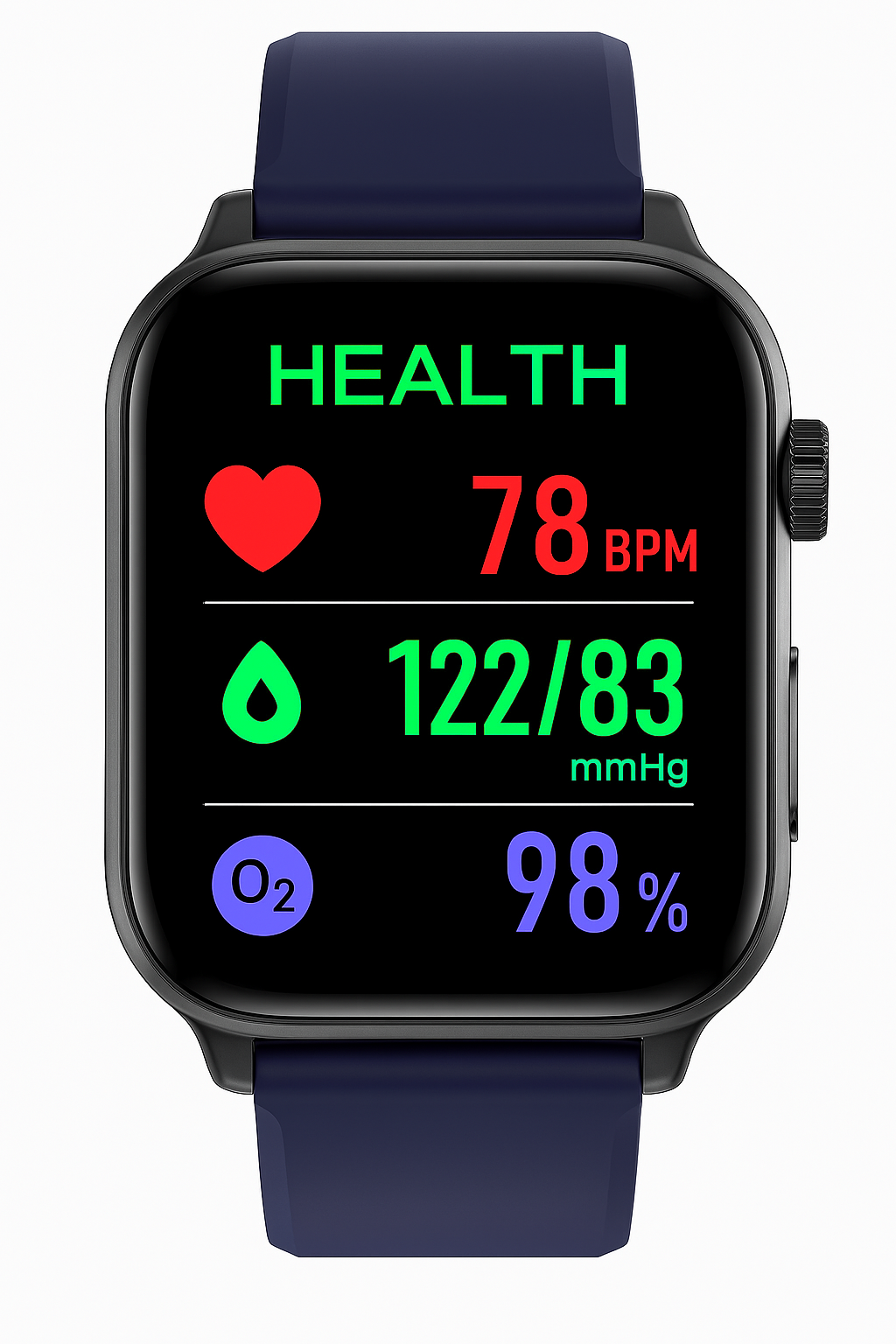 Smartwatch med EKG Pulsmåler og Blodtryksmåling