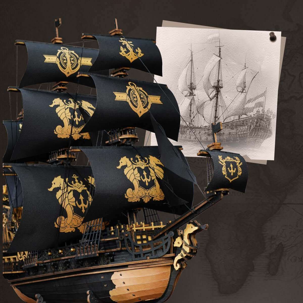 Seahorse Warbarque™ - 3D-træpuslespil