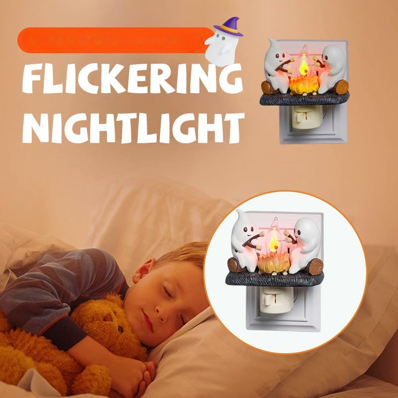 Spøgelseslampe med Bål – Sødt LED Nattelys til Børn & Hjemmeindretning