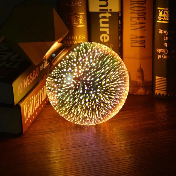 3D LED Dekorativ Pære – Sølvbelagt Glas, E27, 6.3 Tommer