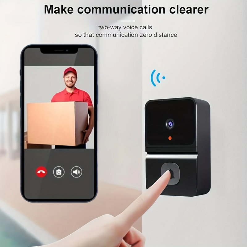 Smart Trådløs WiFi Dørklokke med Kamera og 2-vejs Lyd