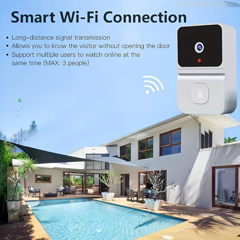 Smart Trådløs WiFi Dørklokke med Kamera og 2-vejs Lyd