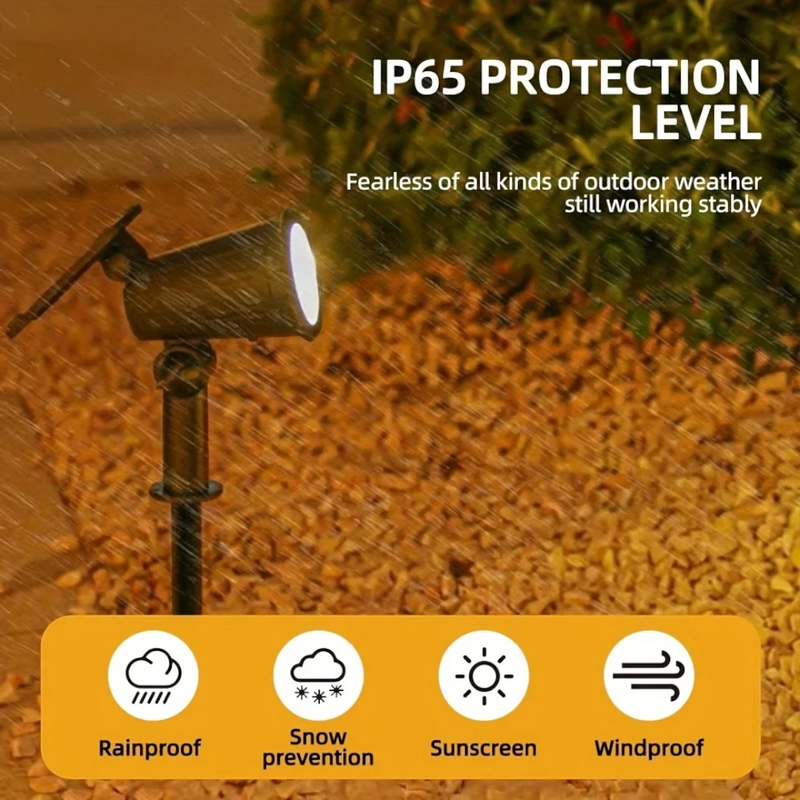 Solcelledrevne LED-Spotlys 2-pak med Justerbar Lysstyrke