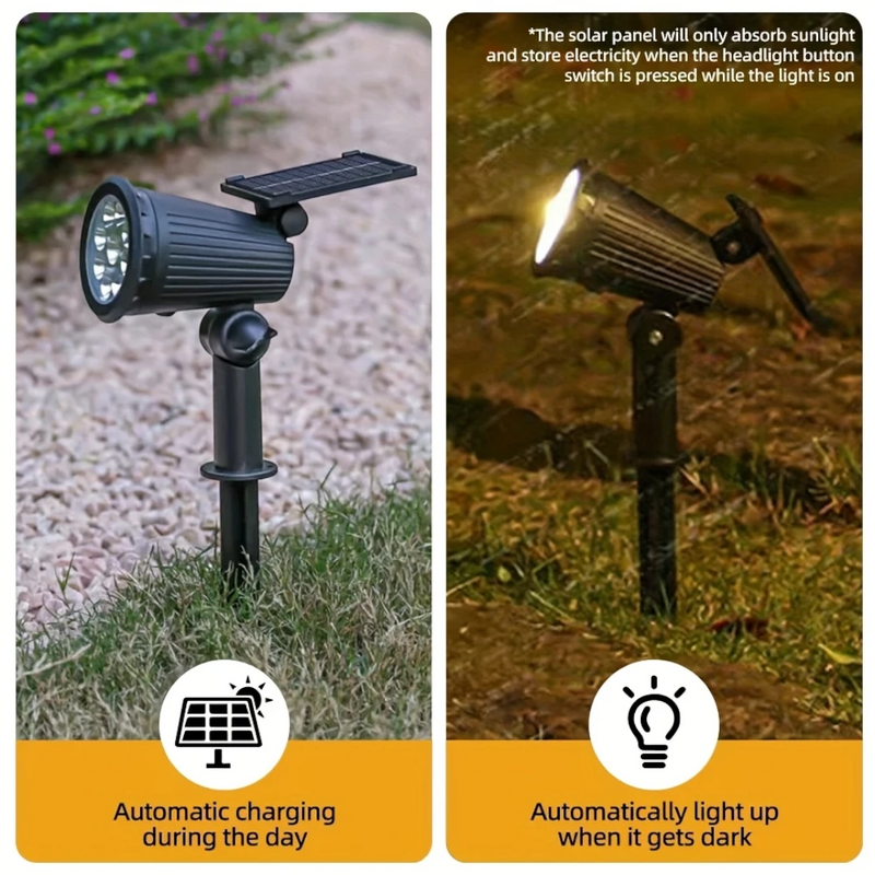 Solcelledrevne LED-Spotlys 2-pak med Justerbar Lysstyrke
