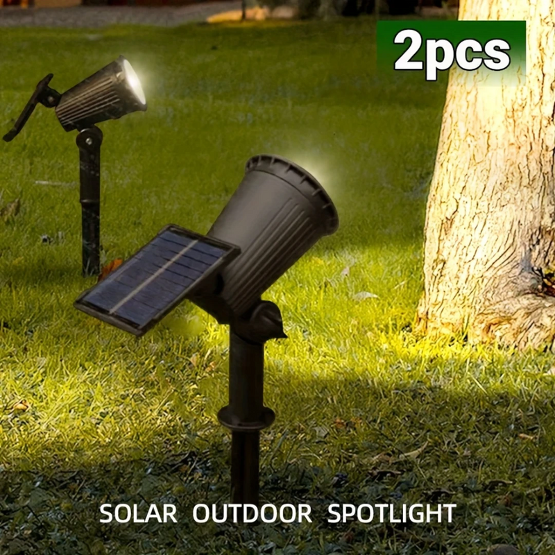 Solcelledrevne LED-Spotlys 2-pak med Justerbar Lysstyrke
