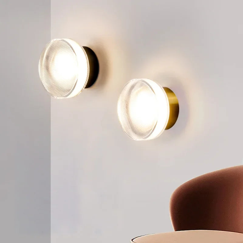 Væglampe LED Rundt Glasdesign Til Indendørsbrug