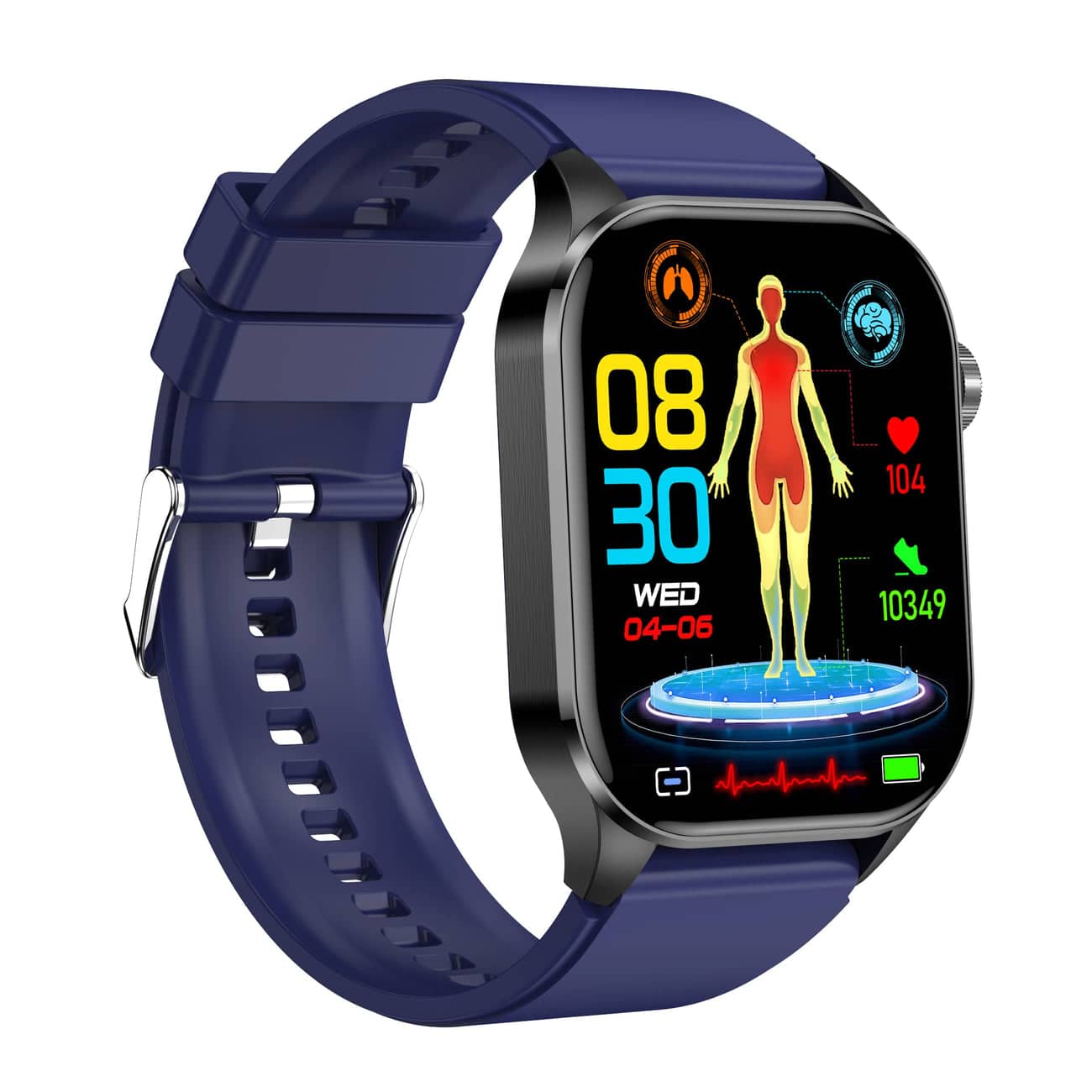 Smartwatch med EKG Pulsmåler og Blodtryksmåling