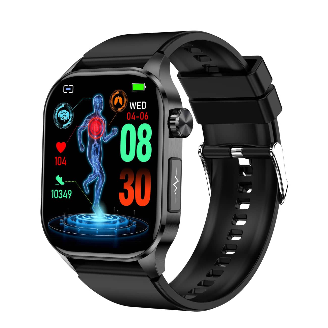 Smartwatch med EKG Pulsmåler og Blodtryksmåling
