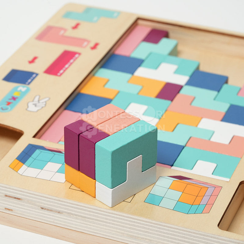 Montessori Tetris i træ